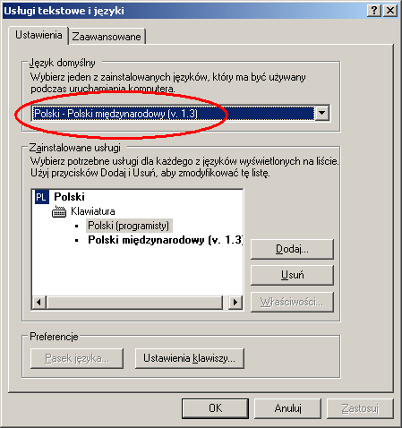Dodawanie układu klawiatury